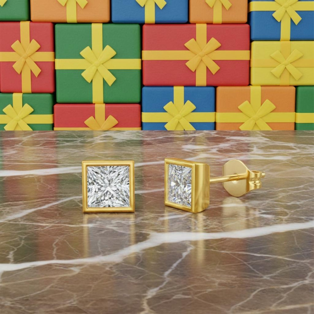 Solitaire Sqwer Bazel Princess Studs
