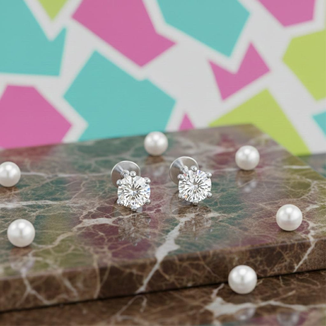 Solitaire Round Star Stud