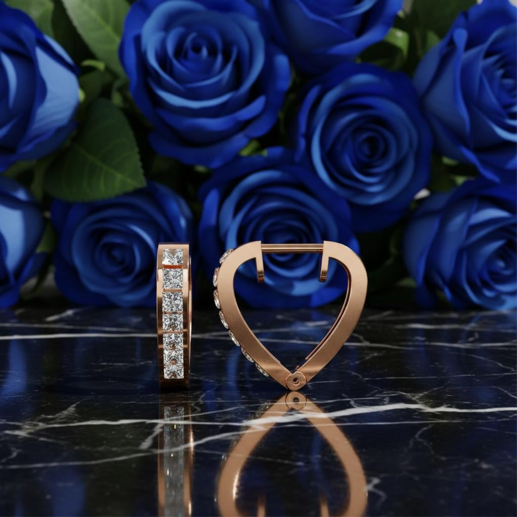 "Aura Bloom" Heart Hoop Earrings