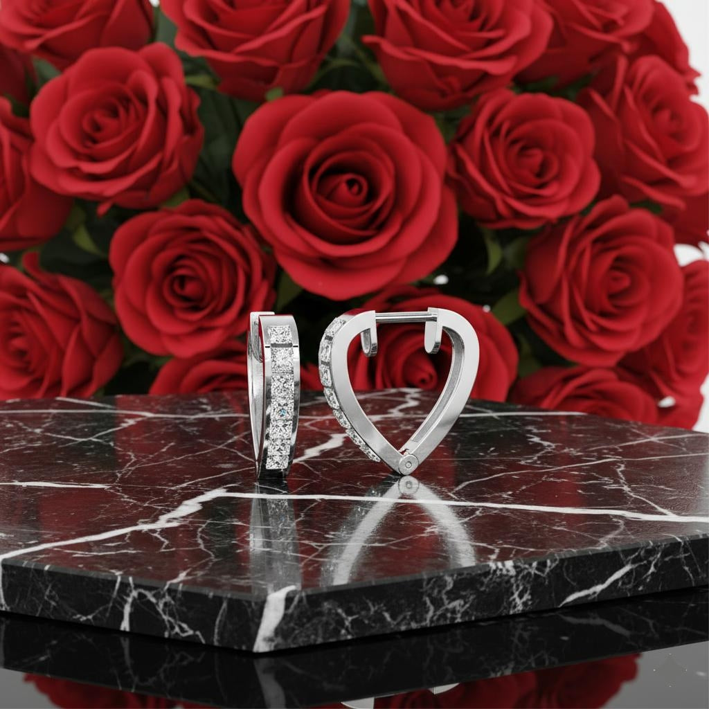 "Aura Bloom" Heart Hoop Earrings Main image