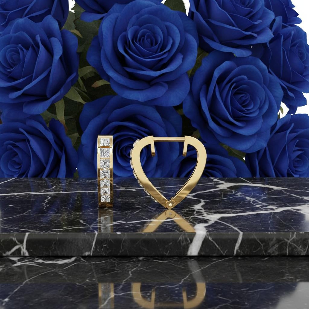 "Aura Bloom" Heart Hoop Earrings Main image