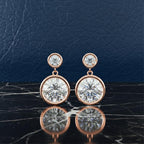 Radiance Bezel Drop Diamond Earrings