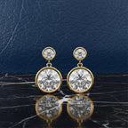 Radiance Bezel Drop Diamond Earrings