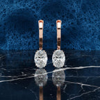 Regal Aura Oval Lab-Grown Diamond Drop Earrings
