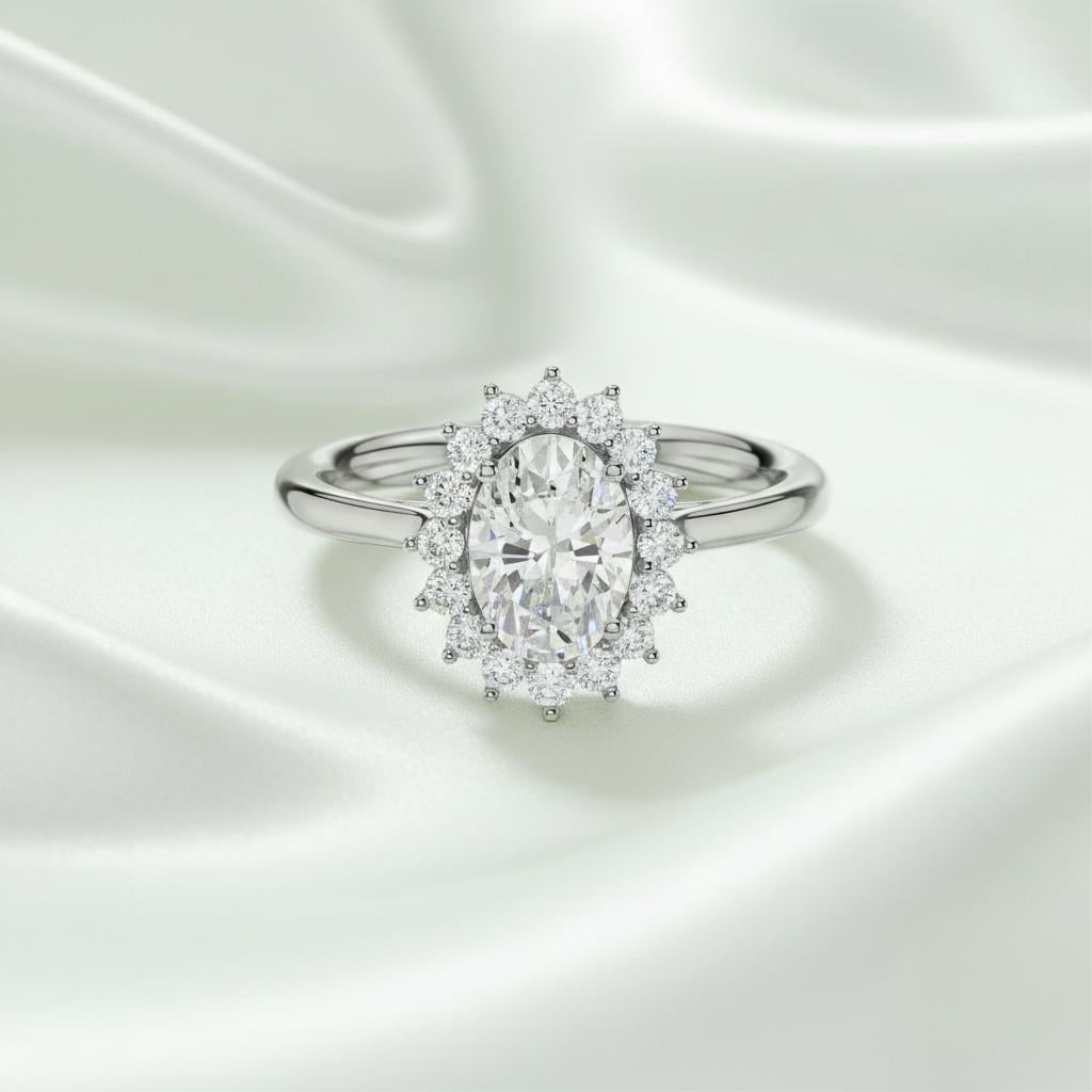 Solitaire Oval Halo Ring Main image