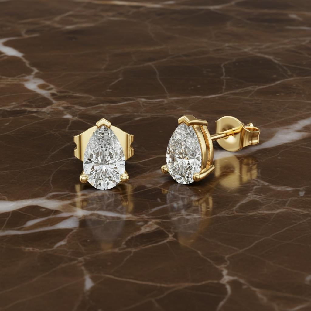 Pear Solitaire Stud Earrings Main image