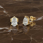 Pear Solitaire Stud Earrings