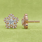 Floral Diamond Stud Earrings