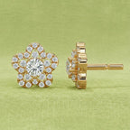 Floral Diamond Stud Earrings