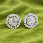 Neeva Halo Marquise Diamond Stud Earrings