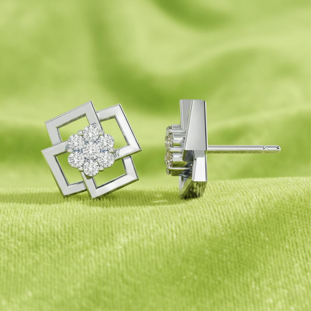 Prism Diamond Stud Earrings Secondary image
