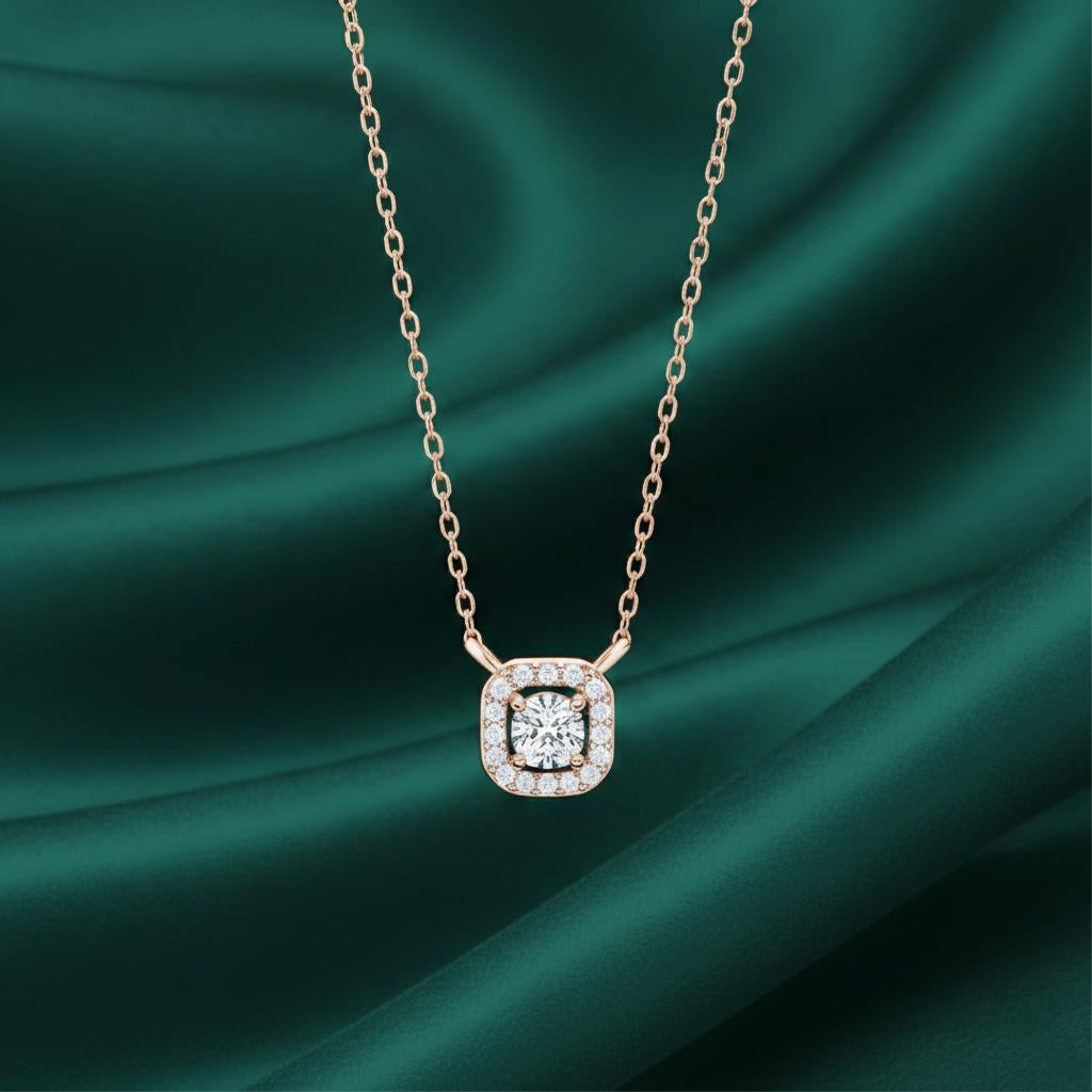 Nova Halo Sqwer Diamond Pendant