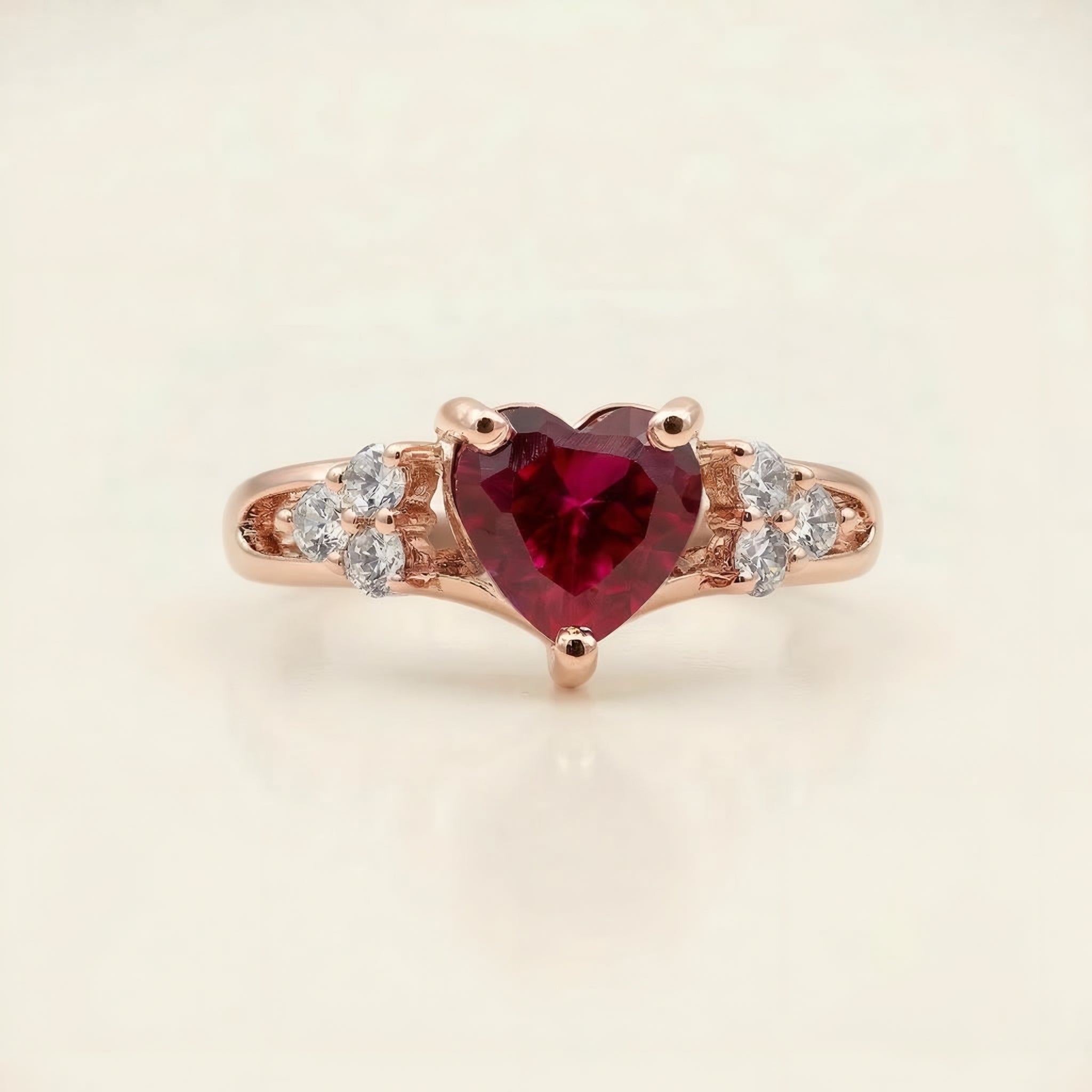 Velvet Ruby Heart Ring