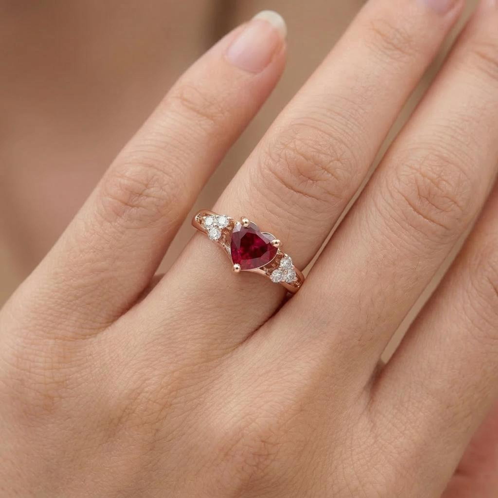 Velvet Ruby Heart Ring