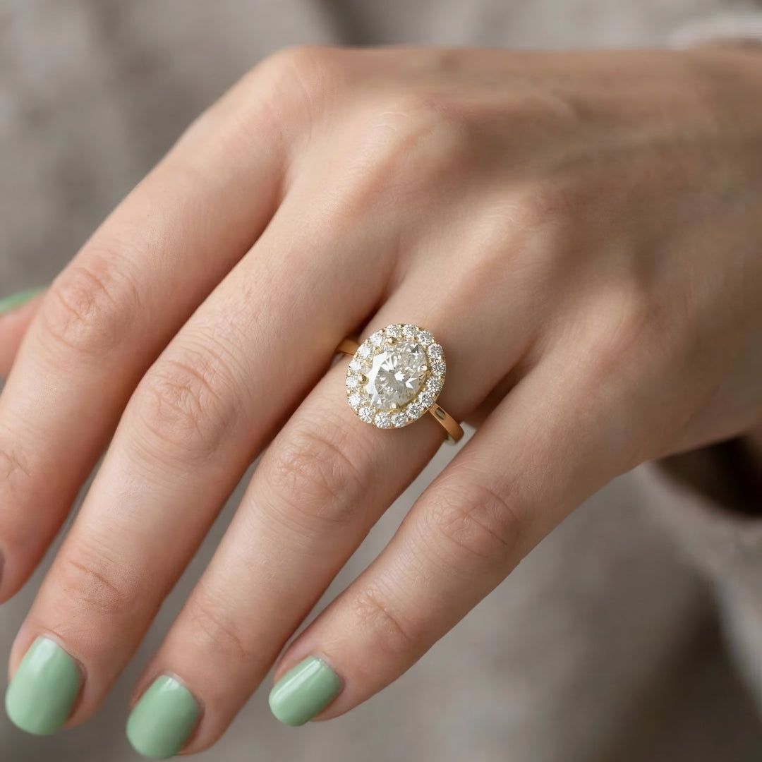 Oval Queen Royal Halo Ring
