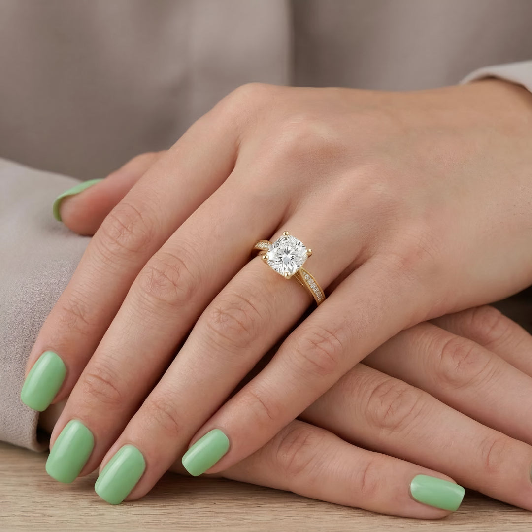 Royel Solitaire Cushion Ring Secondary image