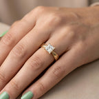 Kiara Curve Princess Diamond Ring