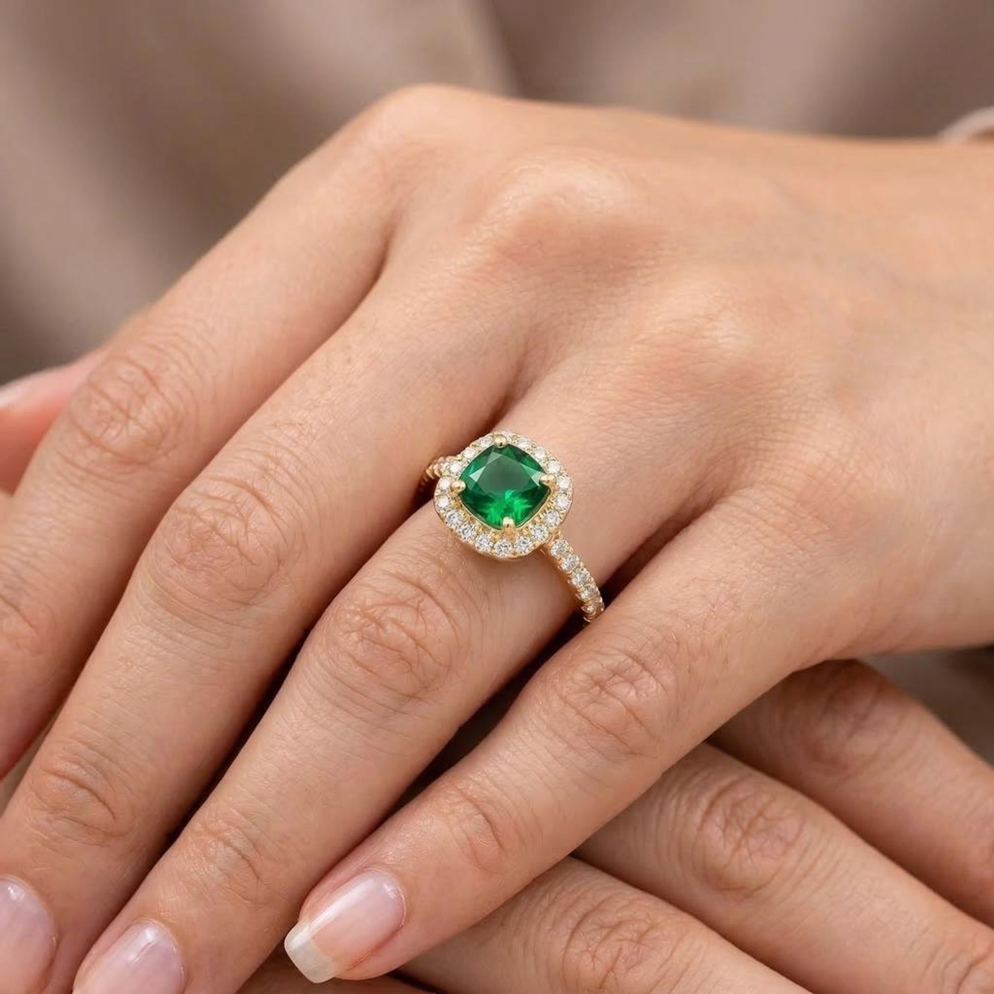 Verdant Royale Halo Ring Secondary image