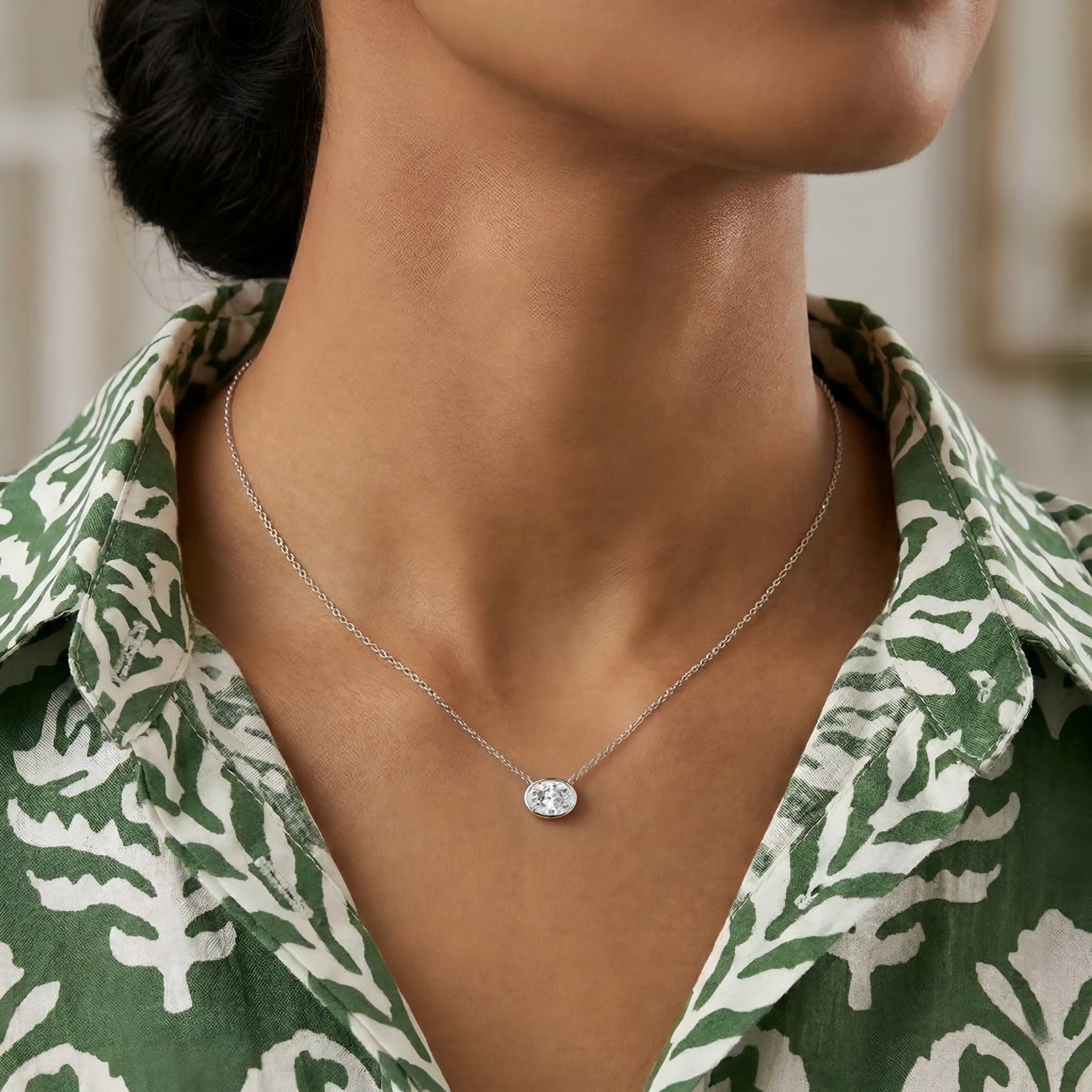 Solitaire Bezel Diamond Pendant Secondary image