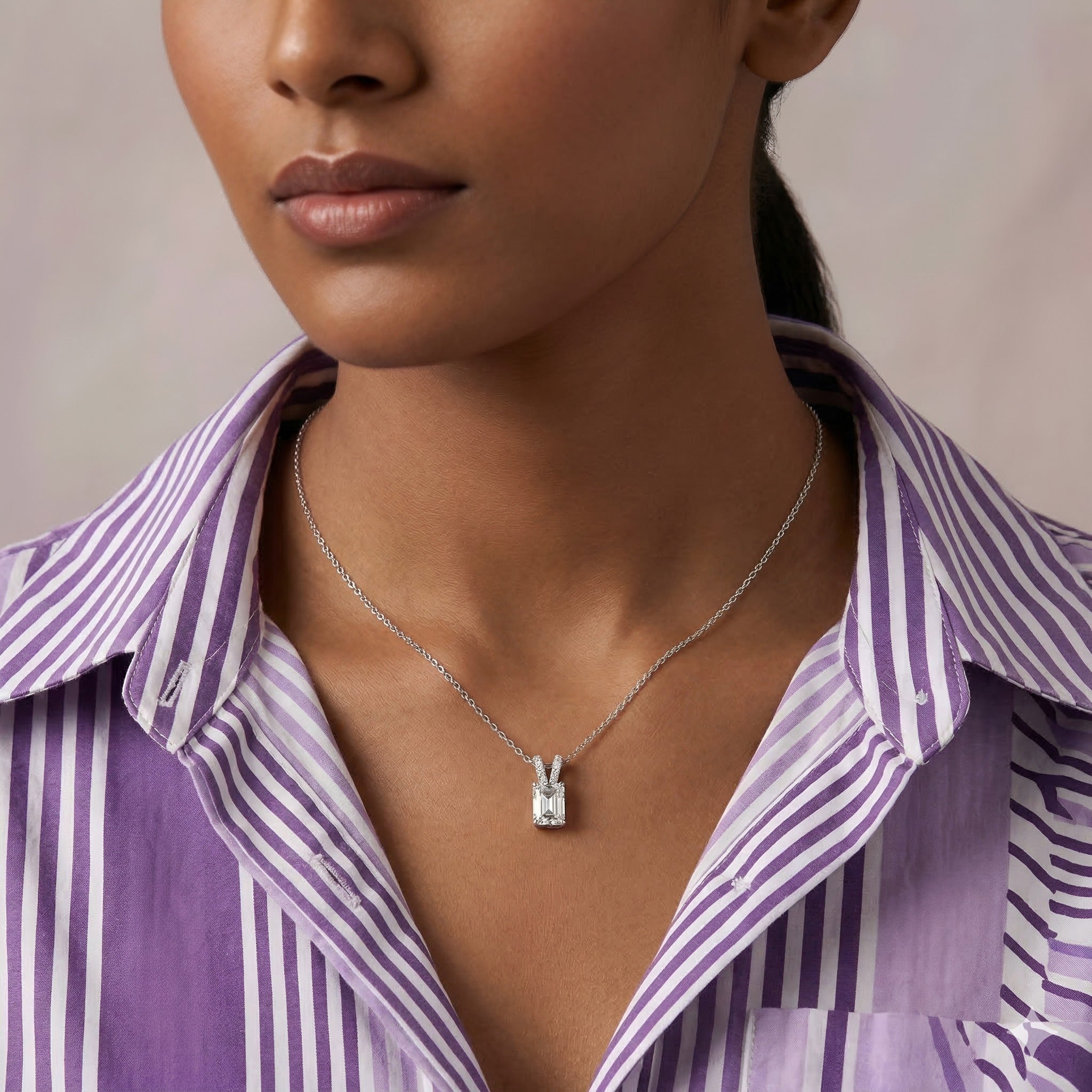 Solitaire Radiant Diamond Pendant Secondary image