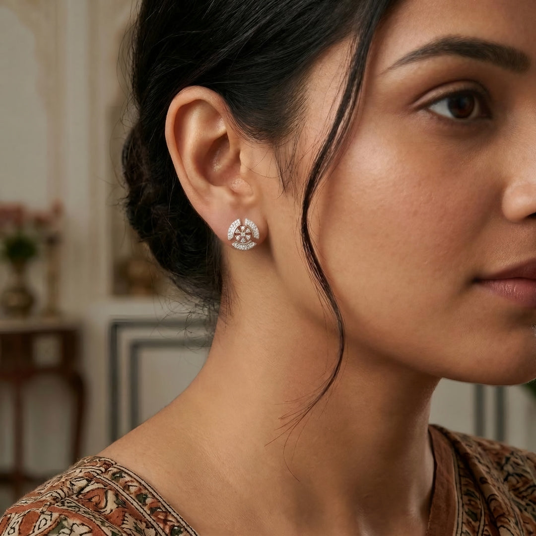 Starlisse Floral Diamond Studs Secondary image