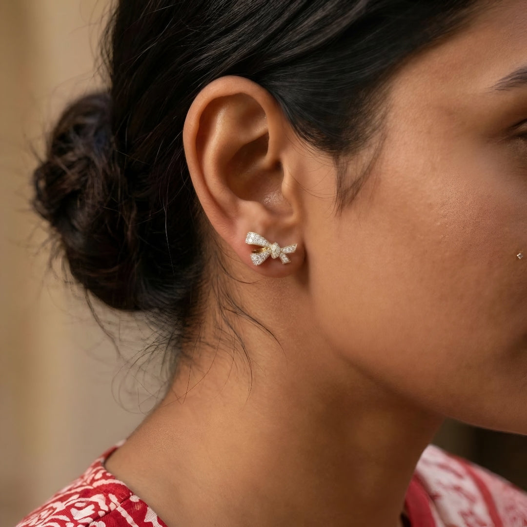 Elysian Spark Bow Earrings Secondary image