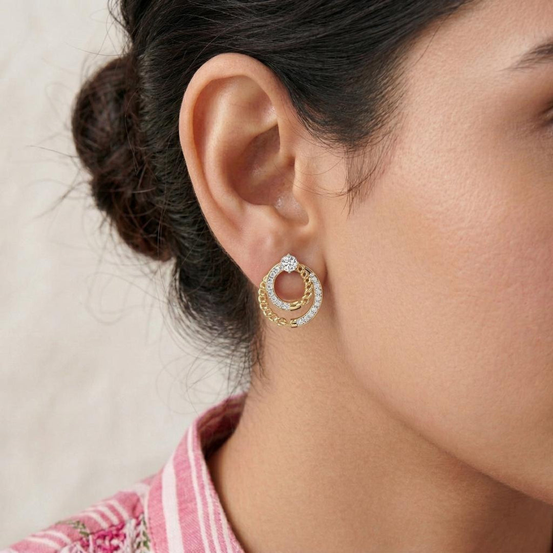 Circle Chain Diamond Studs