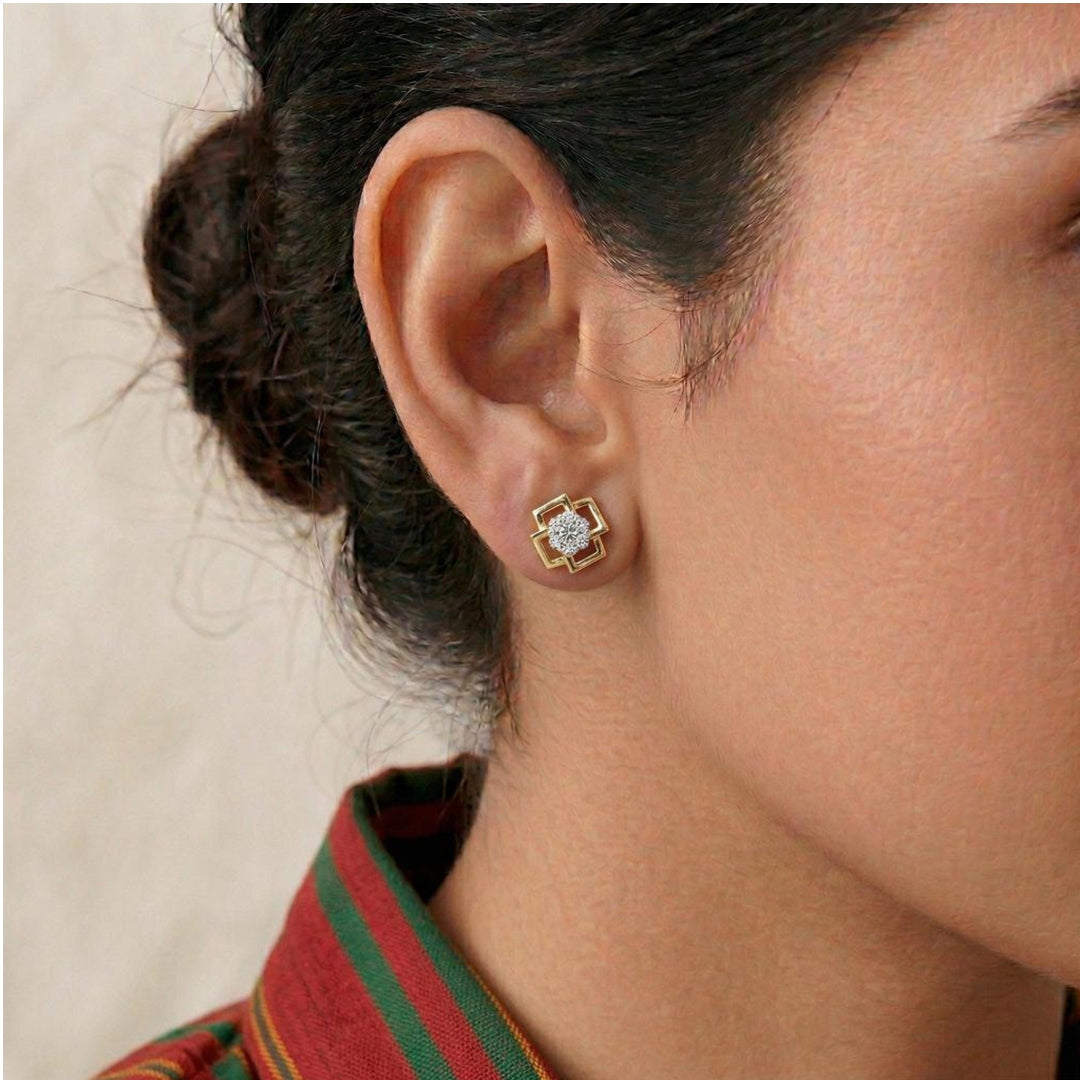Prism Diamond Stud Earrings