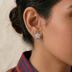 Floral Diamond Stud Earrings
