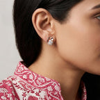 Ovel Loop Diamond Studs