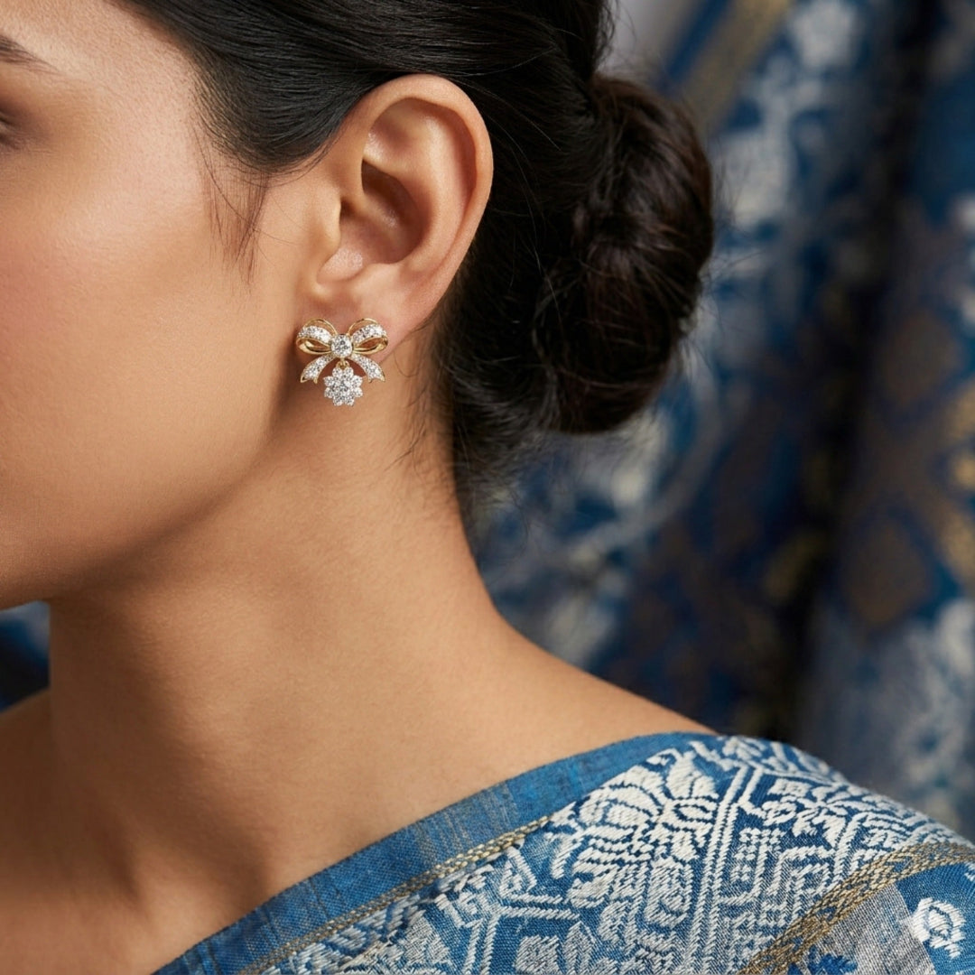Imperial Sparkle Bow Earrings Studs