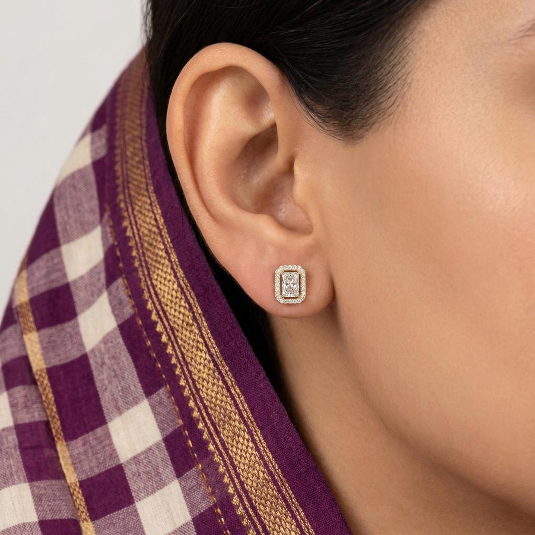 Imperial Radiant Halo Stud Earrings