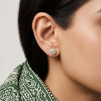 Solitaire Royale Halo Stud Earrings