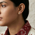 Solitaire Halo Hexagon Studs