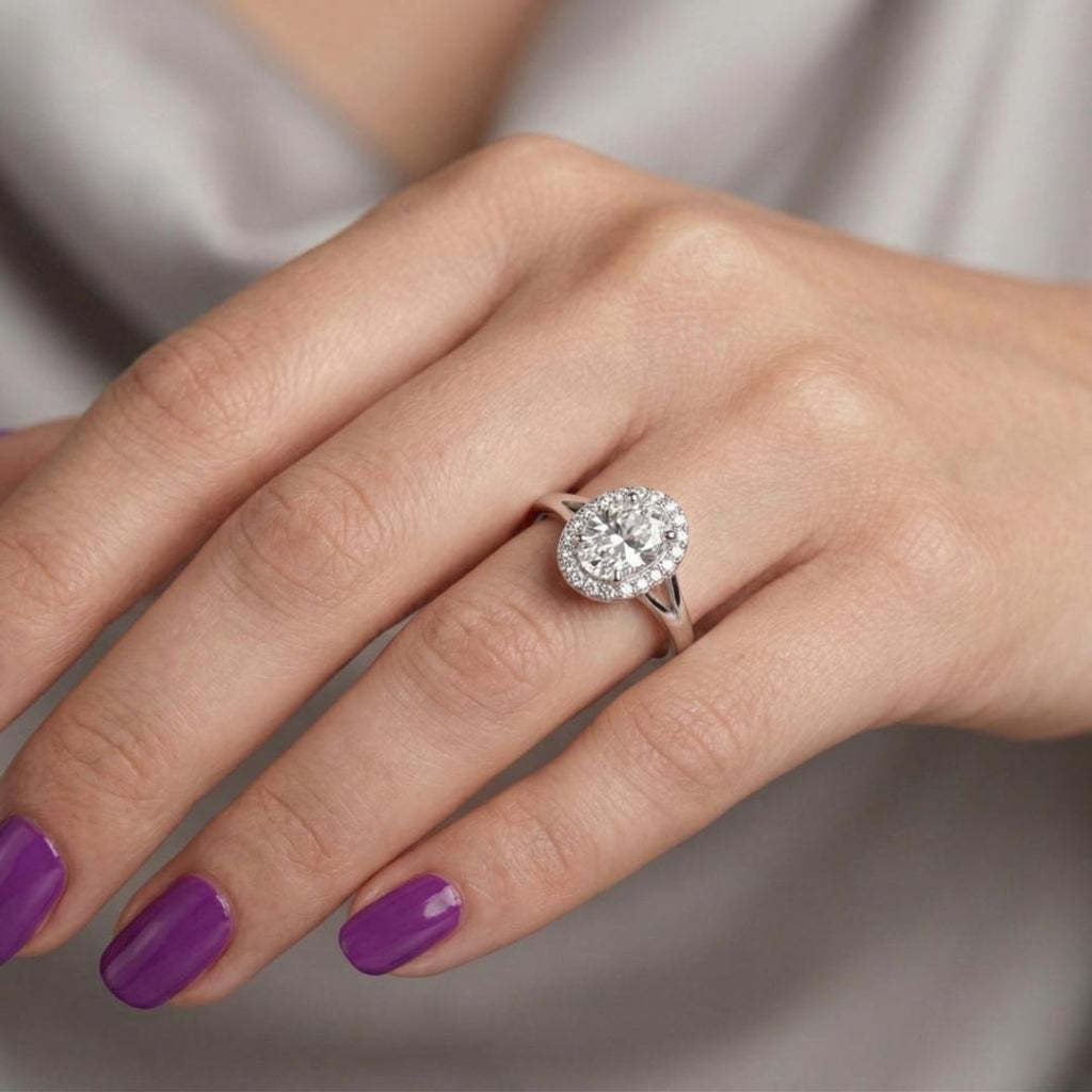 Oval Queen Royal Halo Ring