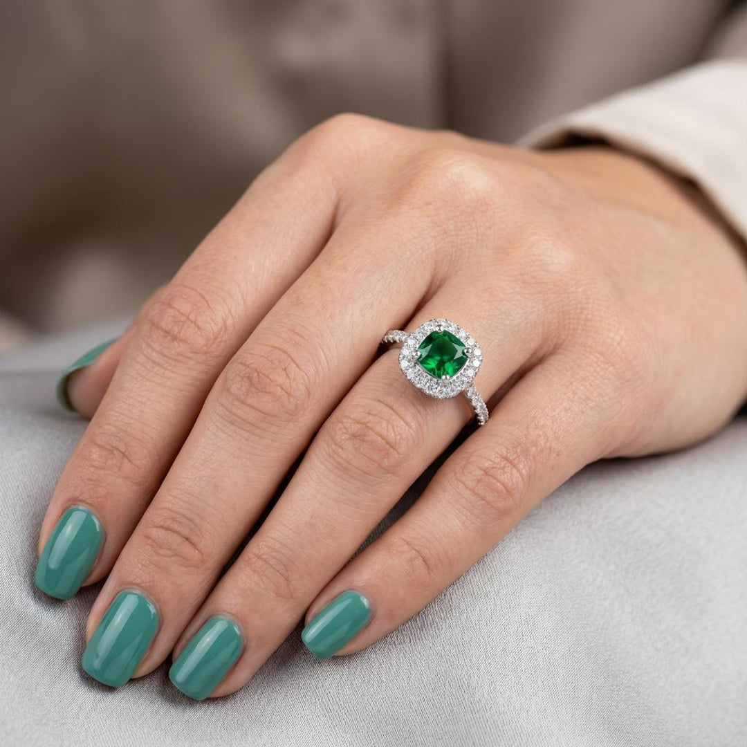 Verdant Royale Halo Ring Secondary image