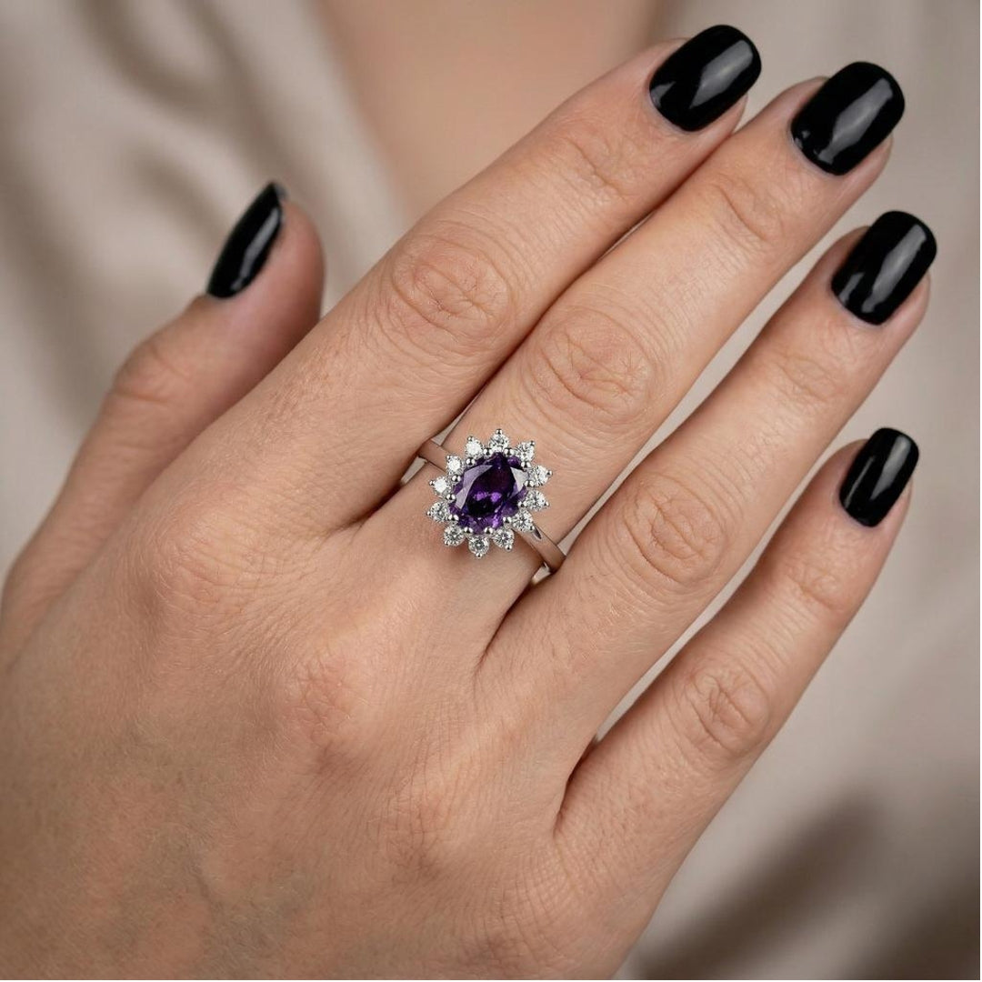 Violet Empress Halo Ring Main image
