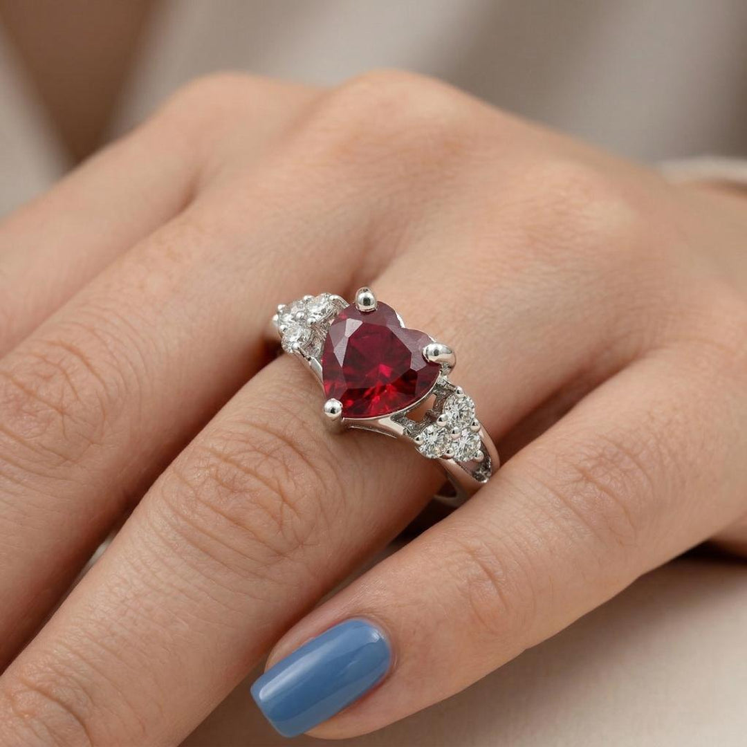 Velvet Ruby Heart Ring Secondary image