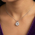 Floral Heart Diamond Pendant