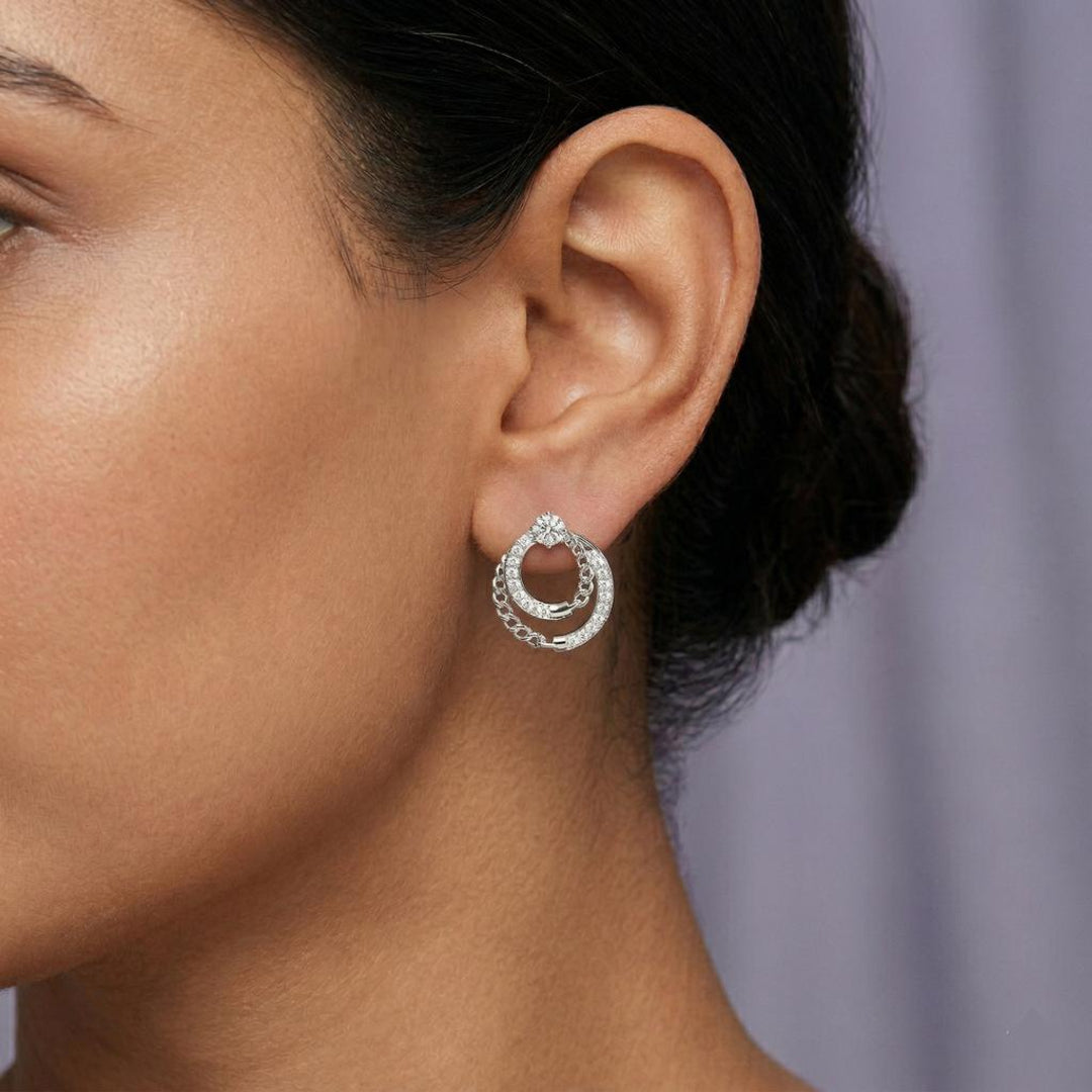 Circle Chain Diamond Studs