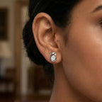 Ovel Loop Diamond Studs