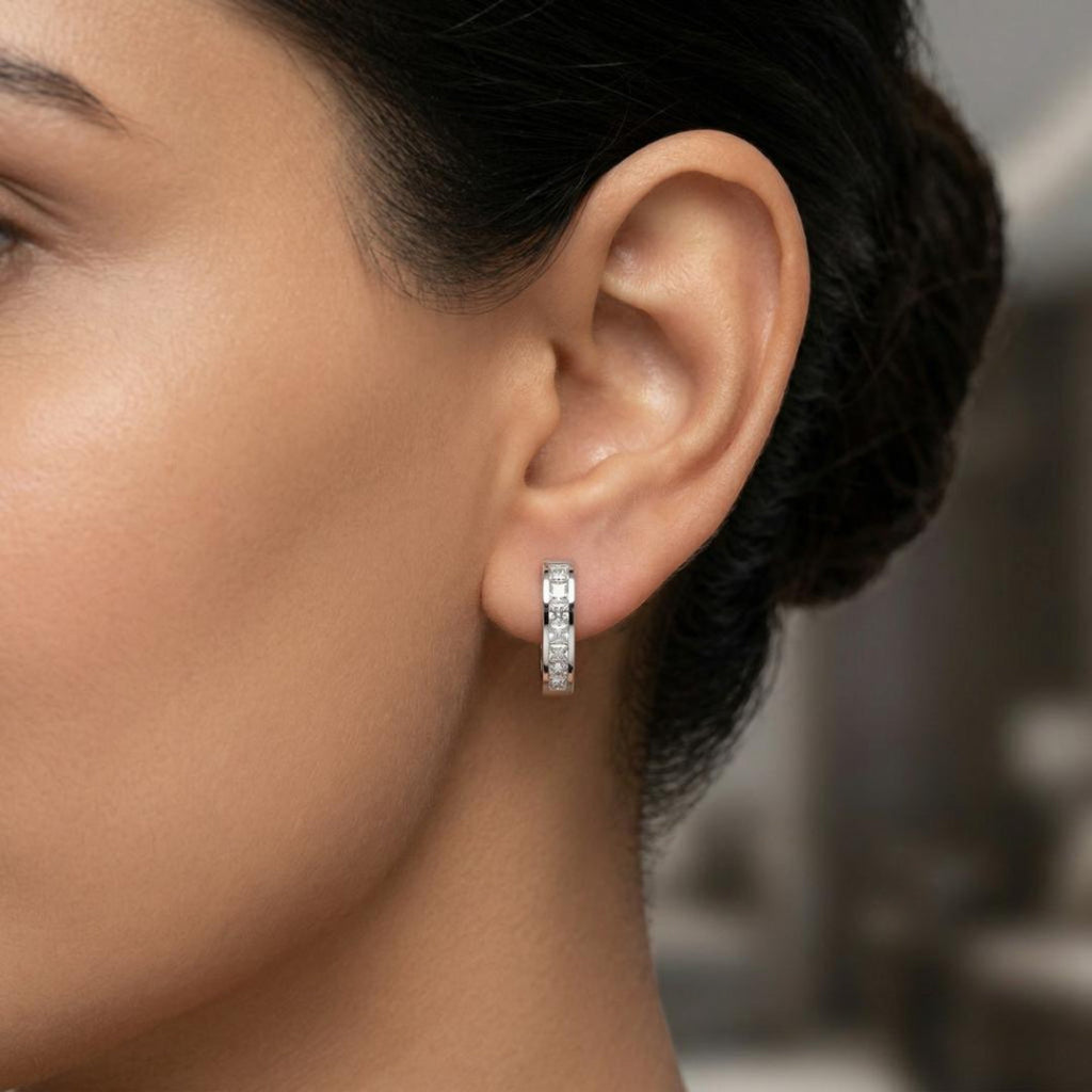 "Aura Bloom" Heart Hoop Earrings Secondary image