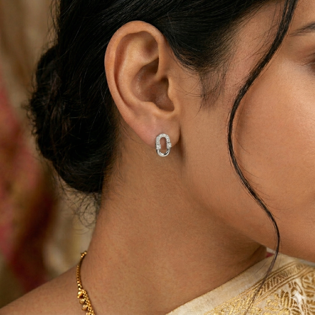 Eera Diamond Huggie Earrings Secondary image