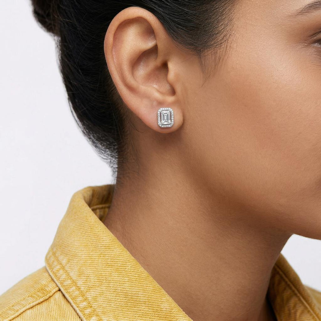 Imperial Radiant Halo Stud Earrings