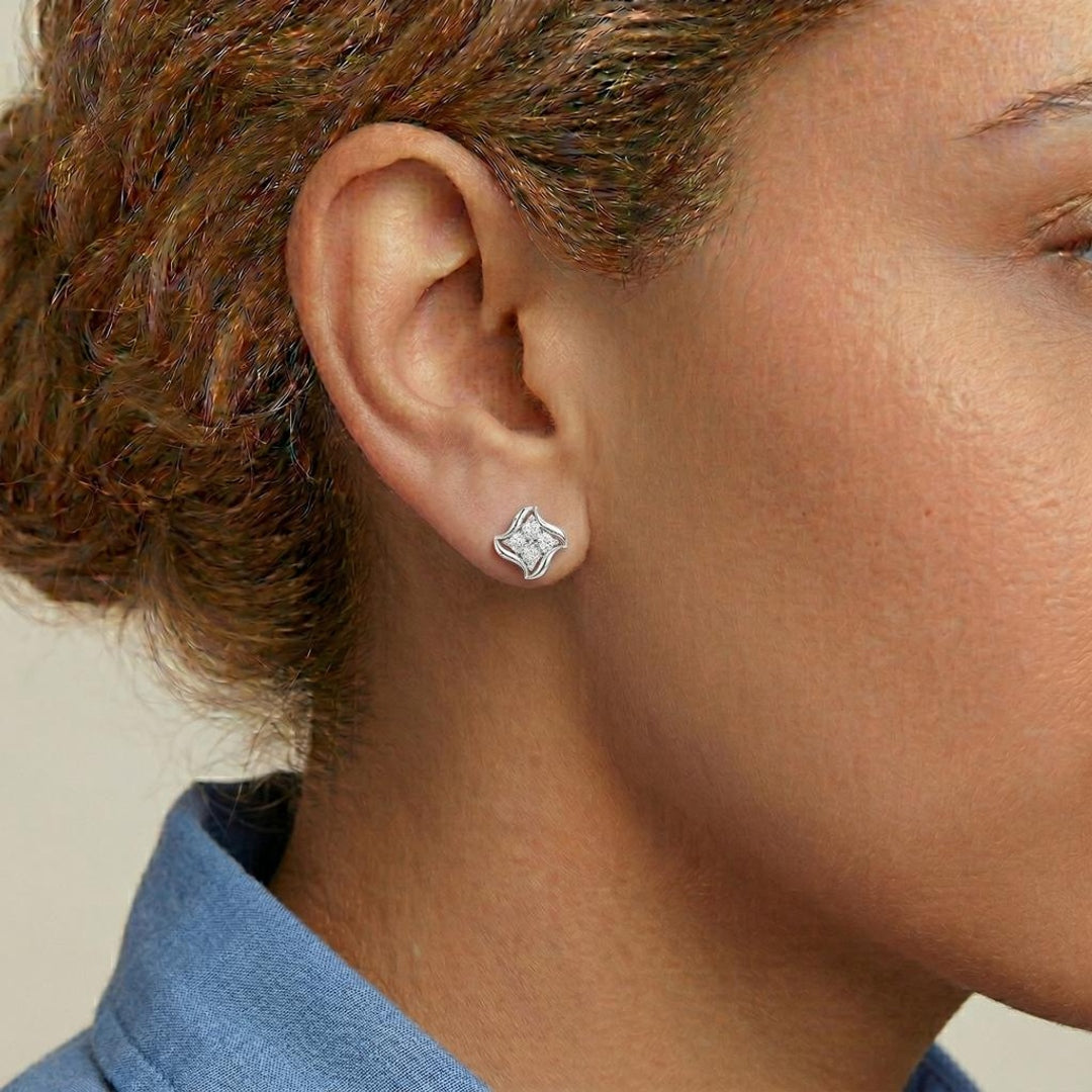Serene Glow Square Studs Secondary image
