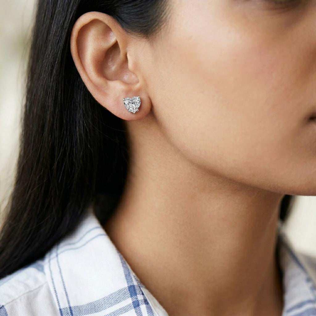 Solitaire Heart Spark Forever Studs