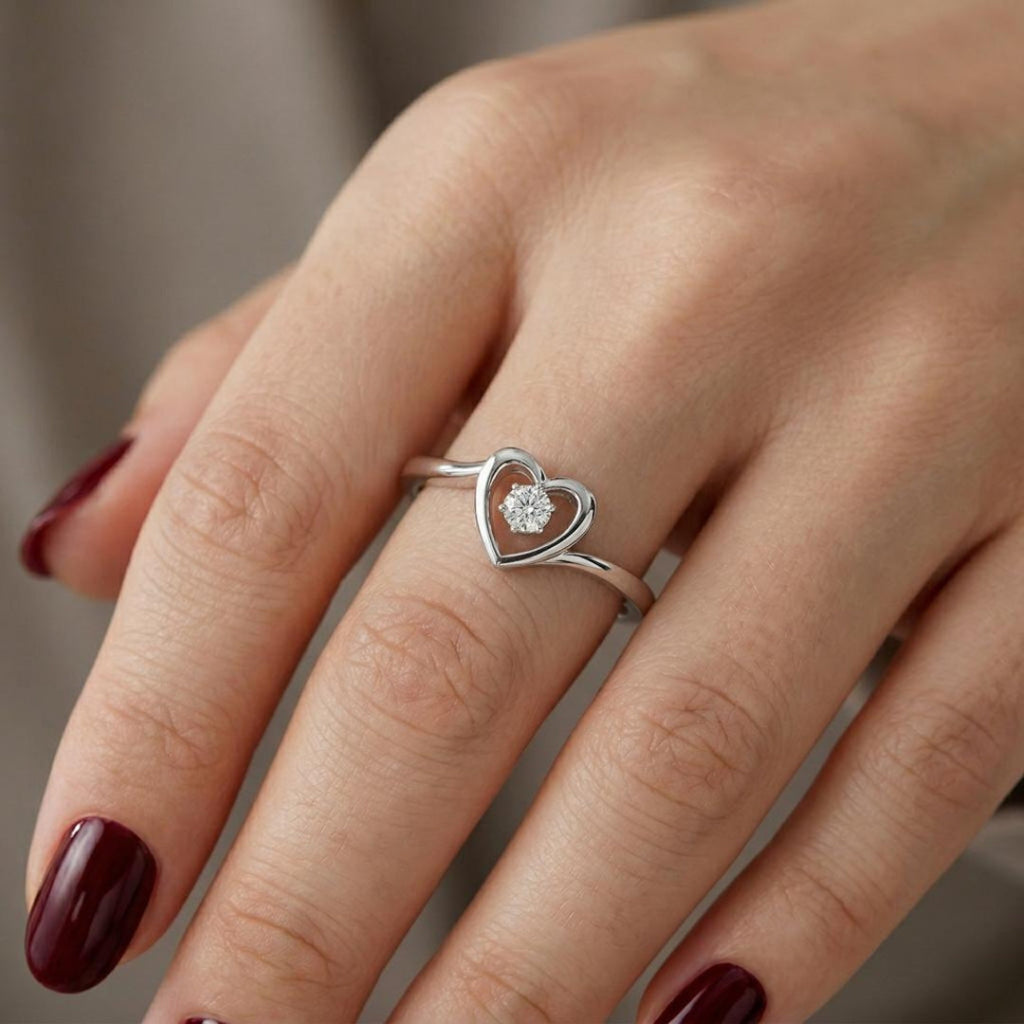 The Heart-Bound Solitaire Ring
