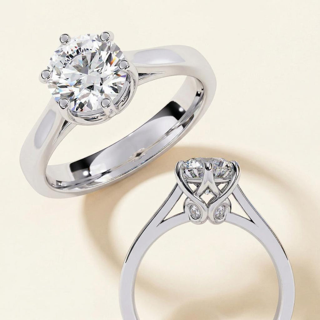 Vintage Crown Moissanite Ring