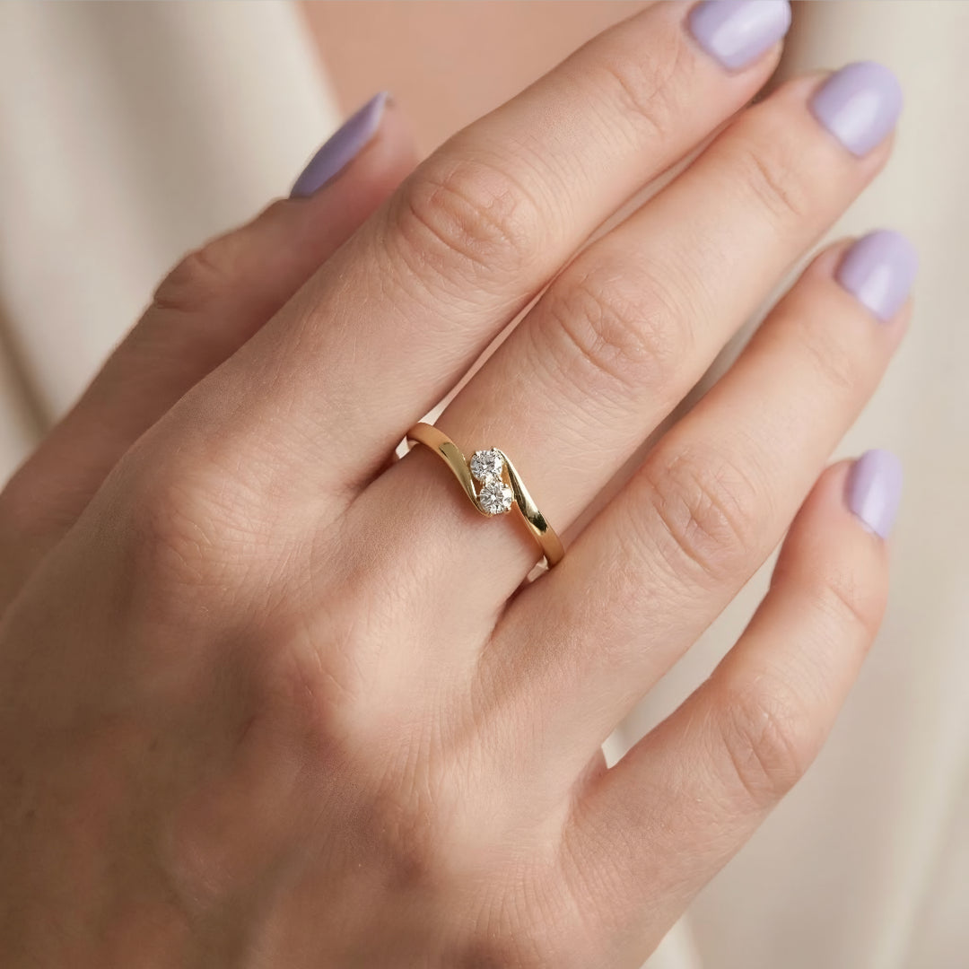 Twin Flame Diamond Ring