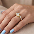 The Aura Halo Solitaire Ring